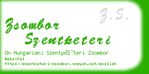 zsombor szentpeteri business card